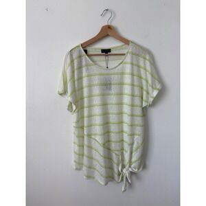 NWT Collection by Bobeau Green and White Striped Blouse – Size XL
